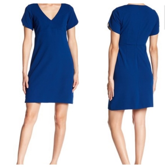 Betsey Johnson Royal Blue Crepe V-Neck Dress - Picture 2 of 7